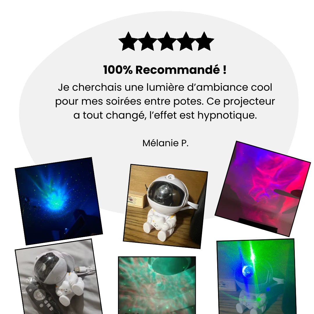 Astronaute Galaxy Projecteur LED